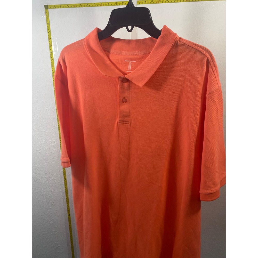 Amazon Essentials Mens Slim Fit Polo Shirt Orange Short Sleeve‎ Pique XXL